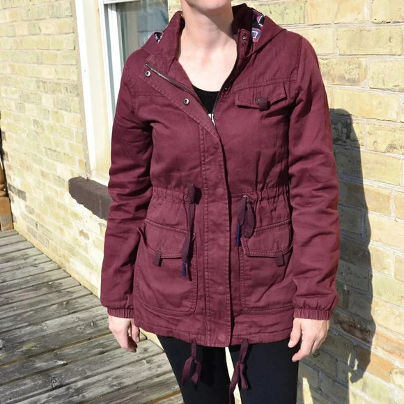Burgundy Utility Jacket - Picture 5 of 14
